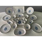 Keramika Blue Magic Yuvarlak Desenli 22 Parça 6 Kişilik Seramik Kahvaltı Takımı Beyaz-Mavi