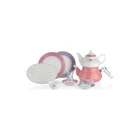 Schafer In-Glaze Brillant Xxx02 Desenli 31 Parça 6 Kişilik Porselen Kahvaltı Takımı Beyaz-Pembe