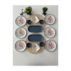 Keramika Blue Flowers Desenli 14 Parça 6 Kişilik Seramik Kahvaltı Takımı Çok Renkli