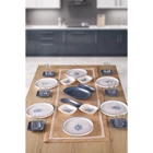 Keramika Blue Magic Yuvarlak Desenli 25 Parça 6 Kişilik Seramik Kahvaltı Takımı Beyaz-Mavi