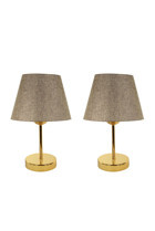 Bysay Fiesta Fiesta Best Gold Krem 2'Li Metal Tek Ayak Abajur Krem