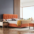 Enza Home Sona 150 x 200 cm Ayrılabilen Başlıklı Çift Kişilik Sandıklı Baza Seti Turuncu