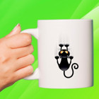 Remonz Kedi Baskılı Beyaz Porselen Kupa