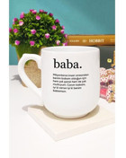 Baba Babalar Günü Hediyesi Kupa Bardak Oval - 1 Adet - Beyaz - 300 ml