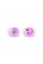 Philips Avent Ultra Soft SCF227/20 0-6 Ay Delikli Ortodontik Yenidoğan Kiraz Uçlu Damaklı Silikon 2'li Emzik Pembe