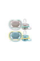 Philips Avent Ultra Air SCF349/01 18 Ay+ Delikli Ortodontik Damaklı Silikon 2'li Emzik Gri Su Yeşili