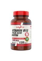 Nevfix Vitamin B12 Folic Acid&Biotin Yetişkin 120 Adet