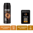 Axe Dark Temptation Pudrasız Ter Önleyici Sprey Erkek Deodorant 150 ml - Cep Parfümü Dark Temptation 17 ml