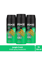 Axe Jungle Fresh Pudrasız Ter Önleyici Sprey Erkek 3x150 ml