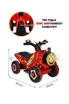 Uj Toys Buddy 6 V Üstü Açık Tek Kişilik Akülü ATV Kırmızı