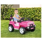 Dolu Unicorn 12 V Üstü Açık Tek Kişilik Akülü Jip Pembe