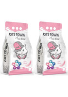 Cat Town Bebek Pudrası Kokulu Topaklanan İnce Taneli Bentonit Kedi Kumu 2x10 lt