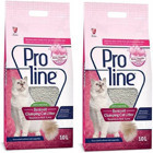 Proline Bebek Pudrası Kokulu Topaklanan İnce Taneli Aktif Karbonlu Bentonit Kedi Kumu 2x10 lt