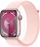Apple Watch Series 9 Cellular Apple Uyumlu WatchOS Su Geçirmez 45 mm Örgü Kordon Kare Unisex Sim Kartlı Akıllı Saat Pembe