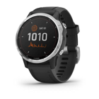 Garmin Fenix 6S Solar Su Geçirmez 42 mm Silikon Kordon Daire Unisex Akıllı Saat Siyah