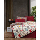 Cotton Box Modern Ranforce Dört Mevsim 160 x 220 cm Modern Tek Kişilik Nevresim Takımı Bordo