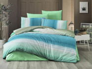 Komfort Home Polycotton Kışlık 160 x 220 cm Çizgili Tek Kişilik Nevresim Takımı Mavi Yeşil