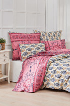 Mislina Home Pamuk Polyester Dört Mevsim 160 x 220 cm Etnik Tek Kişilik Nevresim Takımı Çok Renkli