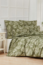 Mislina Home Pamuk Polyester Dört Mevsim 160 x 220 cm Yaprak Tek Kişilik Nevresim Takımı Yeşil