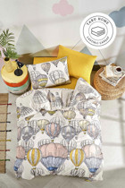 Tabu Home Pamuk Dört Mevsim 160 x 220 cm Lastikli Manzara Tek Kişilik Nevresim Takımı Beyaz