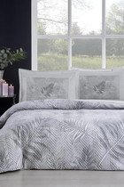 Özdilek Ranforce Kışlık 180 x 230 cm Yaprak Tek Kişilik Nevresim Takımı Gri