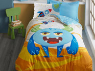 Cotton Box Ranforce Dört Mevsim 160 x 220 cm Çizgi Kahraman Tek Kişilik Nevresim Takımı Mavi
