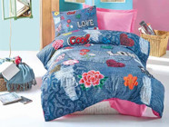Cotton Box Pamuk Dört Mevsim 160 x 220 cm Lastikli Modern Tek Kişilik Nevresim Takımı Pembe