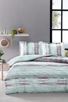 Özdilek Ranforce Kışlık 160 x 220 cm Çizgili Tek Kişilik Nevresim Takımı Yeşil