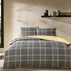 Taç Ranforce Dört Mevsim 180 x 220 cm Çizgili Çift Kişilik Nevresim Takımı Antrasit