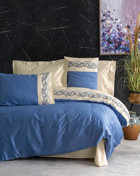 Cotton Box Saten Dört Mevsim 200 x 220 cm Modern Çift Kişilik Nevresim Takımı Bej