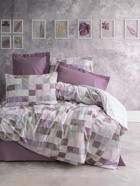 Cotton Box Ranforce Dört Mevsim 200 x 220 cm Kareli Çift Kişilik Nevresim Takımı Gül Kurusu