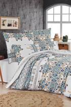 Mislina Home Pamuk Polyester Dört Mevsim 200 x 220 cm İskandinav Çift Kişilik Nevresim Takımı Çok Renkli