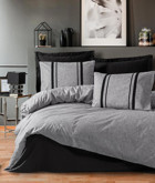 Cotton Box Ranforce Dört Mevsim 200 x 220 cm Çizgili Çift Kişilik Nevresim Takımı Gri Siyah