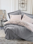 Cotton Box Saten Dört Mevsim 200 x 220 cm Düz Çift Kişilik Nevresim Takımı Gri
