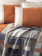 Cotton Box Pamuk Dört Mevsim 200 x 220 cm Battaniyeli Düz Çift Kişilik Nevresim Takımı Tarçın