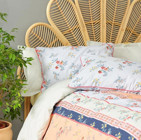 Karaca Home Pamuk Dört Mevsim 200 x 220 cm Çiçekli Çift Kişilik Nevresim Takımı Pudra