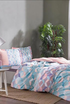 Özdilek Ranforce Kışlık 200 x 220 cm Geometrik Çift Kişilik Nevresim Takımı Pembe