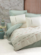Cotton Box Ranforce Dört Mevsim 200 x 220 cm Modern Çift Kişilik Nevresim Takımı Yeşil