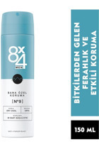 8X4 No:9 Pudralı Ter Önleyici Antiperspirant Sprey Erkek Deodorant 150 ml