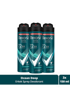 Rexona Men Ocean Deep Pudrasız Ter Önleyici Antiperspirant Sprey Erkek Deodorant 3x150 ml