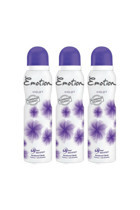 Emotion Violet Pudrasız Ter Önleyici Sprey Kadın Deodorant 3x150 ml