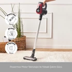 Karaca Vantuz Power Force Kuru Hepa Filtreli 350 W Kablosuz Şarjlı Dikey Süpürge Kırmızı