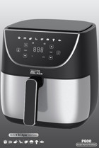 Problack P600 Airfryer 5.7 lt Tek Hazneli Led Ekranlı Yağsız Sıcak Hava Fritözü Siyah