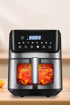 Robo H King Airfryer 6 lt Tek Hazneli Izgara Yapan Led Ekranlı Yağsız Sıcak Hava Fritözü Gri