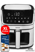Goldmaster Vetto Airfryer 6 lt Tek Hazneli Led Ekranlı Yağsız Sıcak Hava Fritözü Siyah