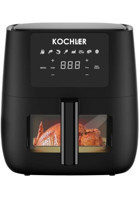 Kochler Airfryer 6 lt Tek Hazneli Led Ekranlı Yağsız Sıcak Hava Fritözü Siyah