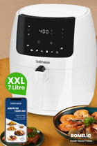 Goldmaster Romelio Airfryer 7 lt Tek Hazneli Led Ekranlı Yağsız Sıcak Hava Fritözü Beyaz