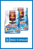 Happy Clean Matik Renkliler ve Beyazlar İçin 88 Yıkama Toz Deterjan 2x6 kg