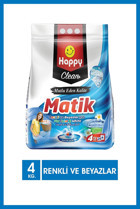 Happy Clean Matik Renkliler ve Beyazlar İçin 26 Yıkama Toz Deterjan 4 kg