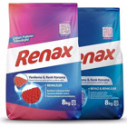 Renax Renkliler ve Beyazlar İçin 128 Yıkama Toz Deterjan 2x8 kg